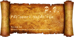 Pöpperl Valéria névjegykártya